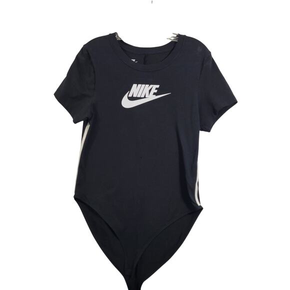 Nike Tops - Nike Women's Black Short Sleeve Body Suit Size L 81825-1195